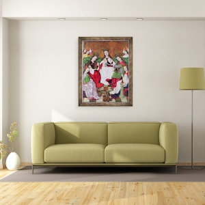 Tablou inramat - Scoala maghiara - Logodna mistica a Sfintei Ecaterina, 70 x 90 cm - Img 2