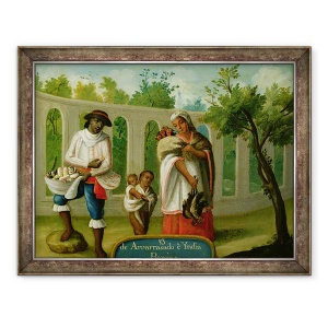 Tablou inramat - Scoala Mexicana - Un cuplu Arvarrasado si Barsino indian cu copiii lor, 60 x 80 cm