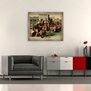Tablou inramat - Scoala Olandeza - Augustus 63-14 i.Hr. si Sibilul tiburtin, 70 x 85 cm - Img 2