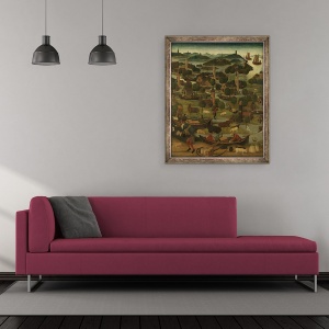 Tablou inramat - Scoala Olandeza - Ziua Sfantului Elisabeta de potop de catre Maestrul Sfintei Elisabeta panouri c.1490-5 I, 50 x 60 cm - Img 2