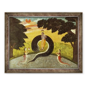Tablou inramat - Scoala Pahari - Prezentarea scolii Kaliya, Basohli, Pahari, 70 x 90 cm