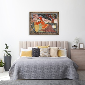 Tablou inramat - Scoala Persana - Femeia de la Curtea lui Shah Abbas I, 60 x 80 cm - Img 3
