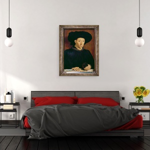 Tablou inramat - Scoala Portugheza - Om cu un pahar de vin, 60 x 80 cm - Img 3