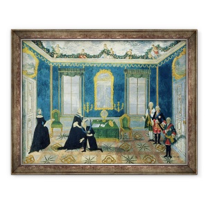 Tablou inramat - Scoala Rusa - Ecaterina II reamintind cancelarul Alexey Bestuzhev-Ryumin la Curte, 60 x 80 cm