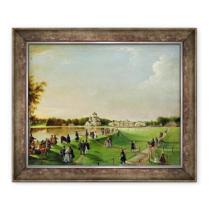 Tablou inramat - Scoala Rusa - Publice carusel in Ostankino, 50 x 60 cm