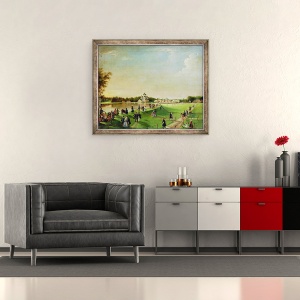 Tablou inramat - Scoala Rusa - Publice carusel in Ostankino, 50 x 60 cm - Img 2