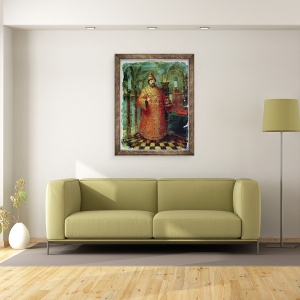 Tablou inramat - Scoala Rusa - tarul Ivan Alexeevici al V-lea 1666-96, 70 x 90 cm - Img 2