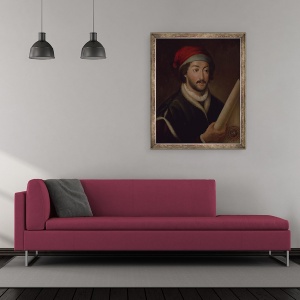 Tablou inramat - Scoala Spaniola - Juan de la Cosa, 50 x 60 cm - Img 2