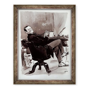 Tablou inramat - Sem - Georges Courteline 1858-1929 g/c pe hartie, 60 x 80 cm