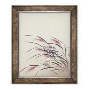 Tablou inramat - Shibata Zeshin - Urechi de orez si cricket, 50 x 60 cm