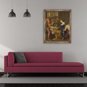 Tablou inramat - Simon Vouet - Artemisia Construirea Mausolaului, 50 x 60 cm - Img 2