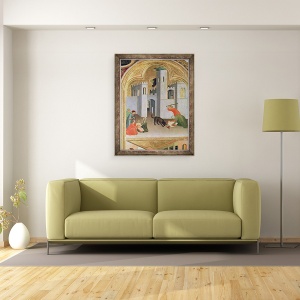 Tablou inramat - Simone Martini - Agostino Novella Salvarea unui Copil care a fost muscat de un caine, detaliu de la binecuvantatul Altarpiece Agostino Novello, 70 x 90 cm - Img 2