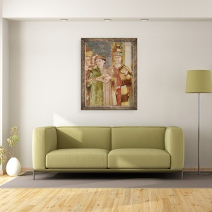 Tablou inramat - Simone Martini - Detaliu al muzicienilor din Viata Sfantului Martin, 70 x 90 cm - Img 2