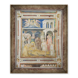 Tablou inramat - Simone Martini - Moartea Sfantului Martin, din viata Sfantului Martin, 50 x 60 cm