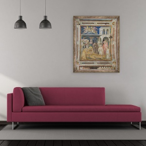 Tablou inramat - Simone Martini - Moartea Sfantului Martin, din viata Sfantului Martin, 50 x 60 cm - Img 2