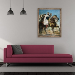 Tablou inramat - Theodore Chasseriau - Ali Ben Ahmed, ultimul calif al lui Constantin, cu anturajul sau in afara lui Constantin, 50 x 60 cm - Img 2