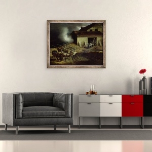 Tablou inramat - Theodore Gericault - Cuptorul la lucrarile de tencuiala, 70 x 85 cm - Img 2