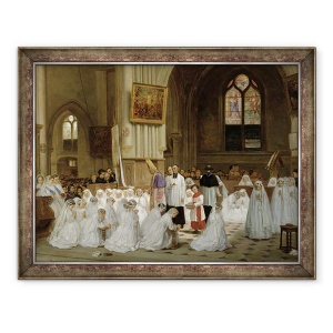 Tablou inramat - Theophile Emmanuel Duverger - Prima impartasanie, 70 x 90 cm