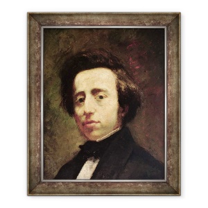 Tablou inramat - Thomas Couture - Portret De Frederic Chopin 1810-49, 50 x 60 cm