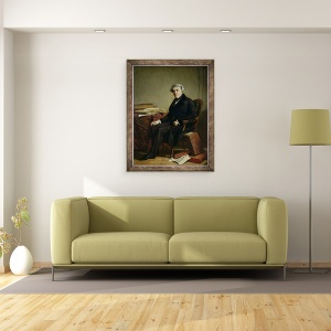 Tablou inramat - Thomas Couture - Portret De Jules Michelet 1798-1874, 70 x 90 cm - Img 2