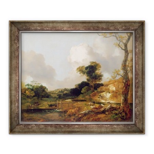 Tablou inramat - Thomas Gainsborough - Peisaj cu parau si Weir, 50 x 60 cm