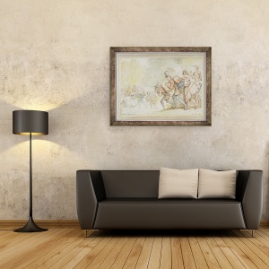 Tablou inramat - Thomas Rowlandson - Soldatii pe un martie, 60 x 80 cm - Img 2