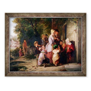 Tablou inramat - Thomas Webster - Revenind de la Targ, 60 x 80 cm