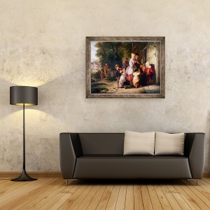 Tablou inramat - Thomas Webster - Revenind de la Targ, 70 x 90 cm - Img 2