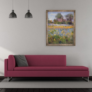 Tablou inramat - Timothy Easton - Casute inchise in Campul Iris, 50 x 60 cm - Img 2