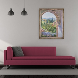 Tablou inramat - Timothy Easton - Gradinile Alhambra, 50 x 60 cm - Img 2