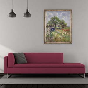 Tablou inramat - Timothy Easton - Hambar alb si camp Iris, 50 x 60 cm - Img 2