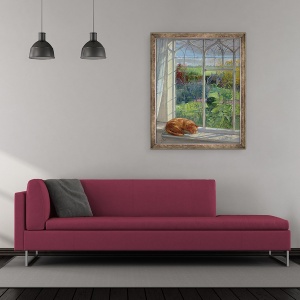 Tablou inramat - Timothy Easton - Pisica dormita si Podul, 50 x 60 cm - Img 2