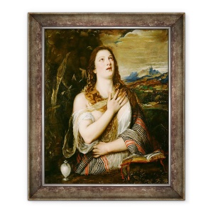Tablou inramat - Titian - Magdalena penitenta, 50 x 60 cm