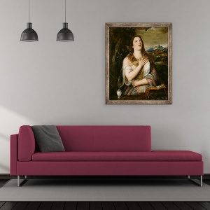 Tablou inramat - Titian - Magdalena penitenta, 50 x 60 cm - Img 2