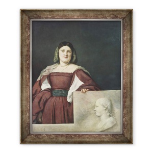 Tablou inramat - Titian - Portretul doamnei La Schiavona, 70 x 85 cm