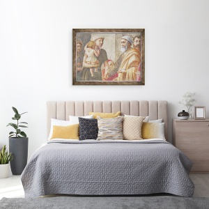 Tablou inramat - Tommaso Masaccio - Detaliu al Sfantului Petru si al femeii si copilului, de la Sf. Petru si Sfantul Pavel Distribuind pomana, 60 x 80 cm - Img 3