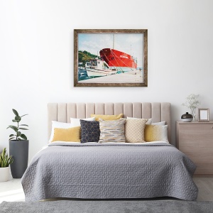 Tablou inramat - Tony Fandino - Barci la Skiathos III, 70 x 90 cm - Img 3