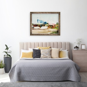 Tablou inramat - Tony Fandino - Barci la Skiathos V, 70 x 90 cm - Img 3