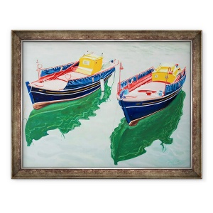Tablou inramat - Tony Fandino - Barci la Skopelos X, 70 x 90 cm