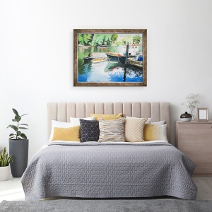 Tablou inramat - Tony Fandino - Barci pe Tamisa II, 60 x 80 cm - Img 3