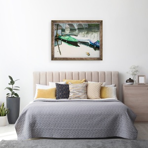 Tablou inramat - Tony Fandino - Barci pe Tamisa XII, 70 x 90 cm - Img 3
