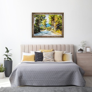 Tablou inramat - Tony Fandino - Drumul care duce la mare, Skiathos, 70 x 90 cm - Img 3