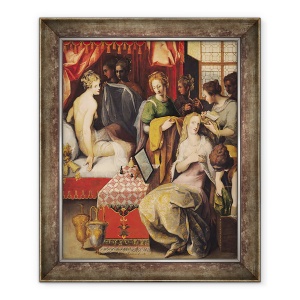 Tablou inramat - Toussaint Dubreuil - Hyante si Climene la toaleta lor, 50 x 60 cm