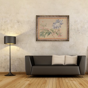 Tablou inramat - Tsubaki Chinzan - Blossom si o floare, 70 x 90 cm - Img 2