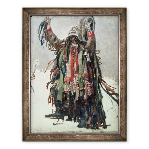 Tablou inramat - Vasilij Ivanovic Surikov - Un saman, schita pentru Yermak cucereste Siberia, 60 x 80 cm