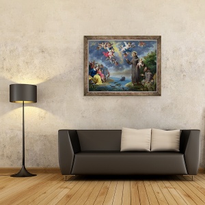 Tablou inramat - Victor Wolfvoet - Sfantul Anton de Padova Predicand Pestelui, 70 x 90 cm - Img 2