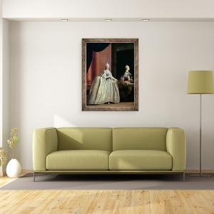 Tablou inramat - Vigilius Erichsen - imparateasa Ecaterina II inaintea oglinzii, 60 x 80 cm - Img 2