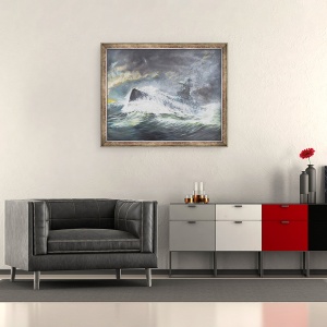 Tablou inramat - Vincent Alexander Booth - Graf Spee intra in Oceanul Indian 3 noiembrie 1939, 2006, 50 x 60 cm - Img 2