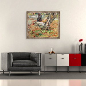 Tablou inramat - Vincent van Gogh - Banca de rezerve de la Saint-Remy, 50 x 60 cm - Img 2