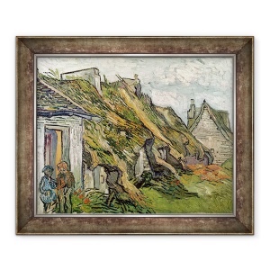 Tablou inramat - Vincent van Gogh - Casute de paie in Chaponval, Auvers-sur-Oise, 50 x 60 cm